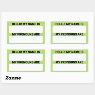 Yellow Green Name & Pronoun Labels