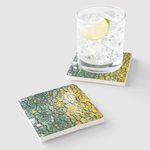 Yellow Green Nature Stone Coaster