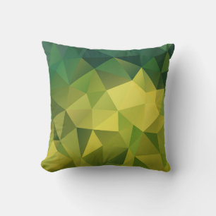 Yellow green pattern , polygon cushion