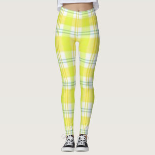 Yellow Green Plaid Leggings