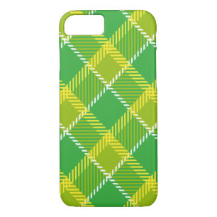 Yellow Green Plaid Pattern iPhone 8/7 Case