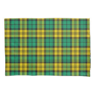Yellow Green Plaid Tartan Pattern Design Pillowcase