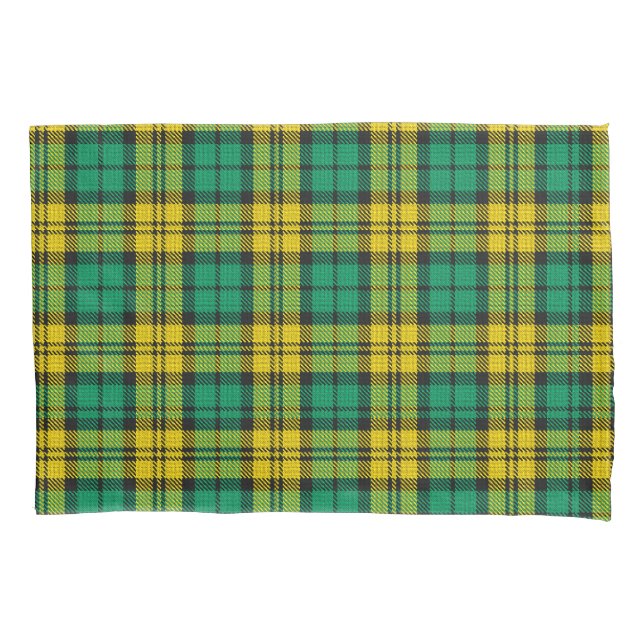 Yellow Green Plaid Tartan Pattern Design  Pillowcase (Front)