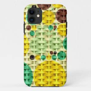 Yellow, green polka dots seamless texture iPhone 11 case