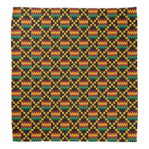 Yellow, Green, Red, Black African Kente Cloth