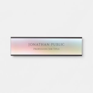 Yellow Green Red Blue Purple Trendy Elegant Modern Door Sign