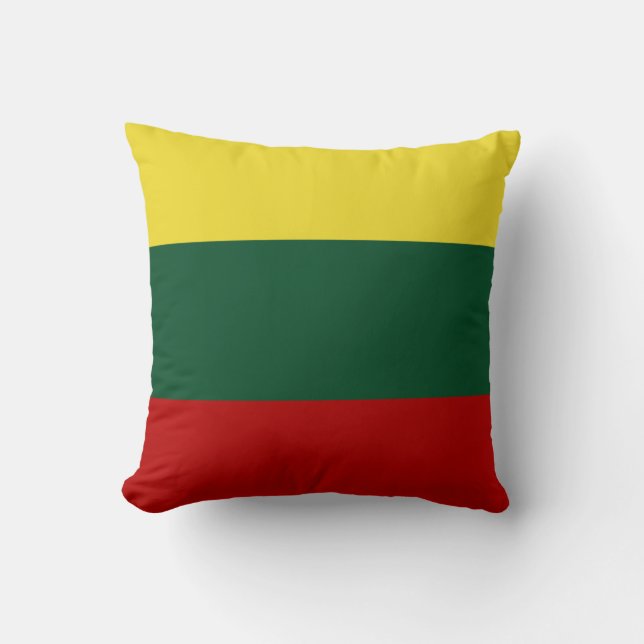 Yellow Green Red Lithuanian Flag Cushion (Front)