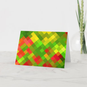 Yellow Green Red Patterns Geometric Designs Colour Card
