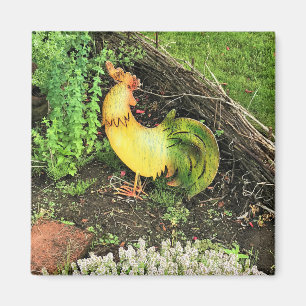 Yellow & Green Rooster Magnet
