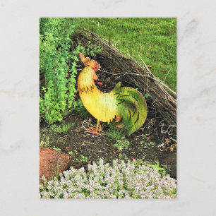 Yellow & Green Rooster Postcard