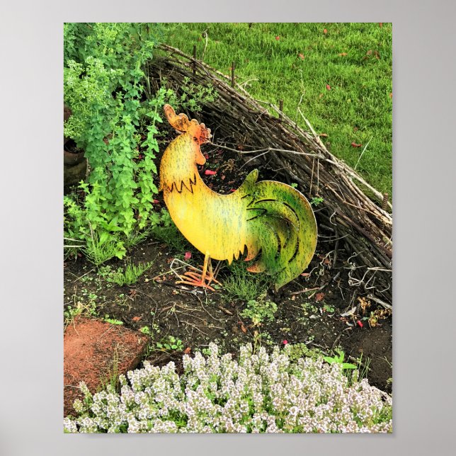 Yellow & Green Rooster Poster (Front)