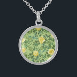 Yellow & Green Spring Rose Vintage Wedding Sterling Silver Necklace<br><div class="desc">Beautiful yellow roses on a spring green background makes a gorgeous vintage style wedding collection!  Perfect for a garden wedding that is elegant and classic with a beautiful floral design!</div>