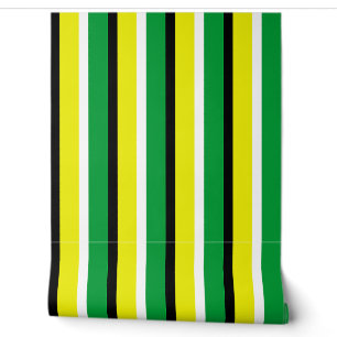 Yellow Green Stripes Pattern Wallpaper