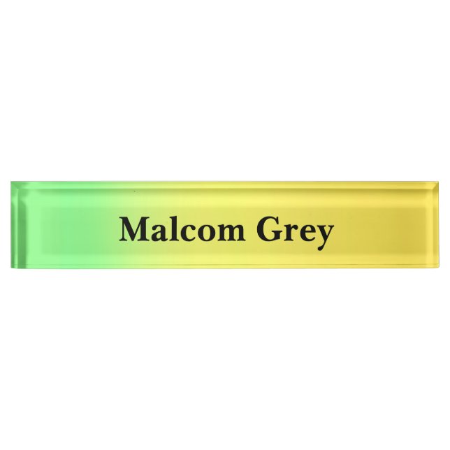 yellow green sunset ombre  nameplate (Front)