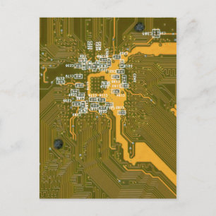 Yellow-green tech postcard