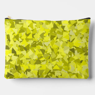 Yellow Green Triangle Pattern Large Accessory Pouch