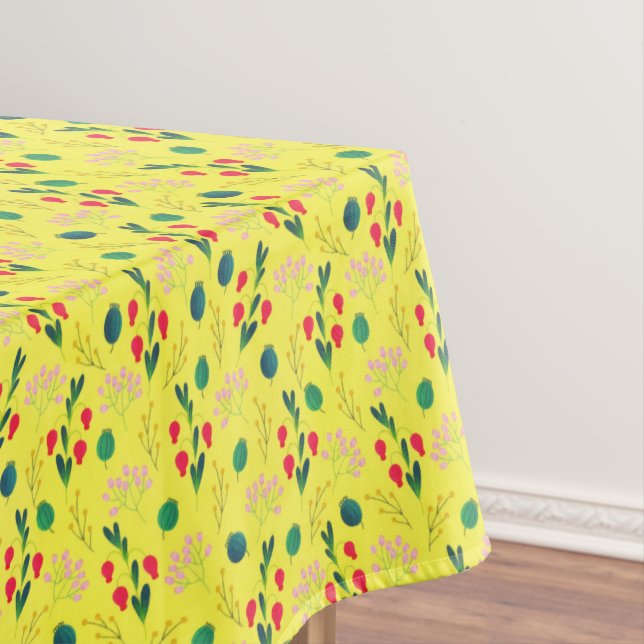 Yellow Green Tulip Wildflower Blossom Tablecloth (In Situ)