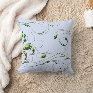 Yellow Green Vines Cushion