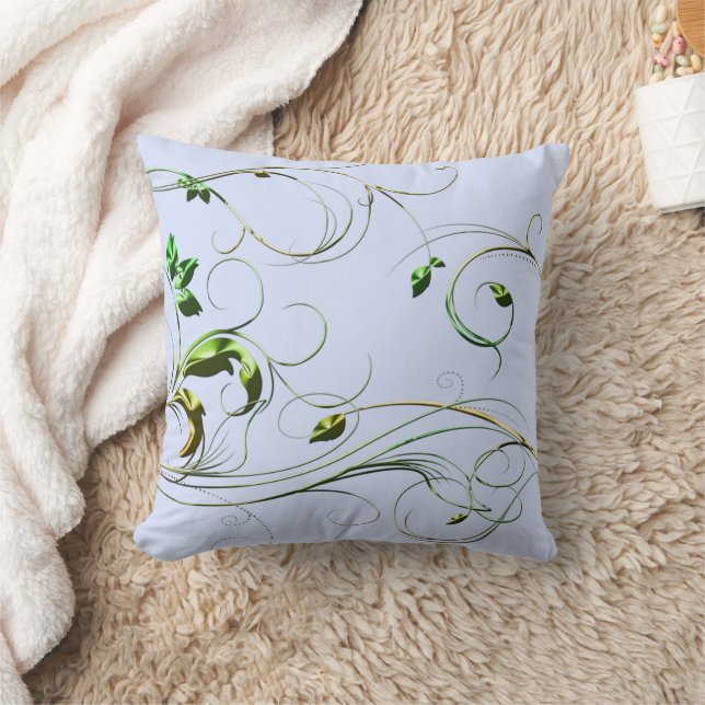 Yellow Green Vines Cushion (Blanket)