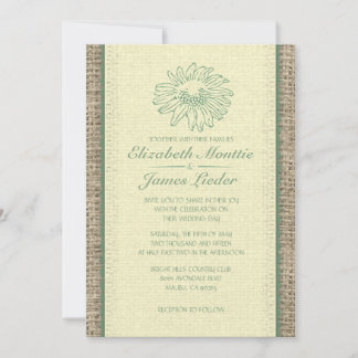 Yellow & Green Vintage Lace Wedding Invitations