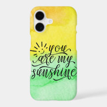 Yellow Green Watercolor You Are My Sunshine Case