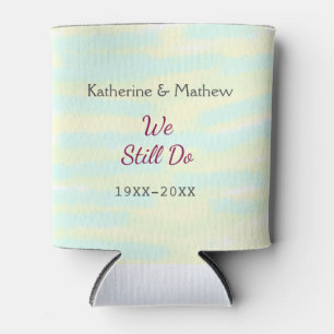 Yellow greenpastel Vow renewal anniversary waterco Can Cooler