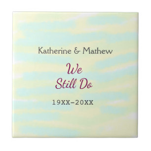 Yellow greenpastel Vow renewal anniversary waterco Ceramic Tile