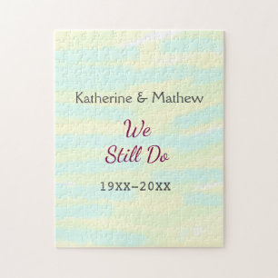 Yellow greenpastel Vow renewal anniversary waterco Jigsaw Puzzle
