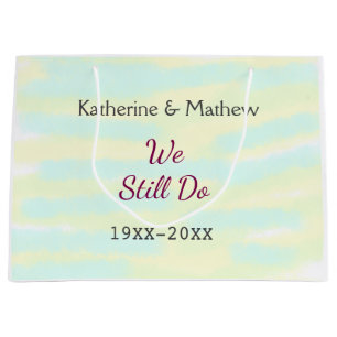 Yellow greenpastel Vow renewal anniversary waterco Large Gift Bag