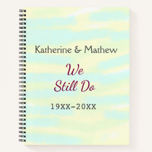 Yellow greenpastel Vow renewal anniversary waterco Notebook