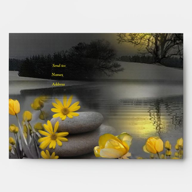 Yellow & Grey 2021 colour 'Wedding' Sunset décor Envelope (Front)