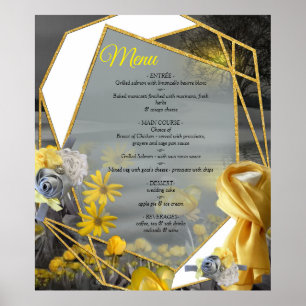 Yellow & Grey 2021 colour 'Wedding' Sunset décor Poster