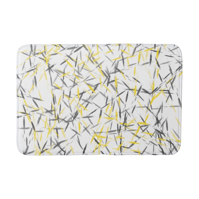 Yellow Grey Abstract Bath Mat (Front)