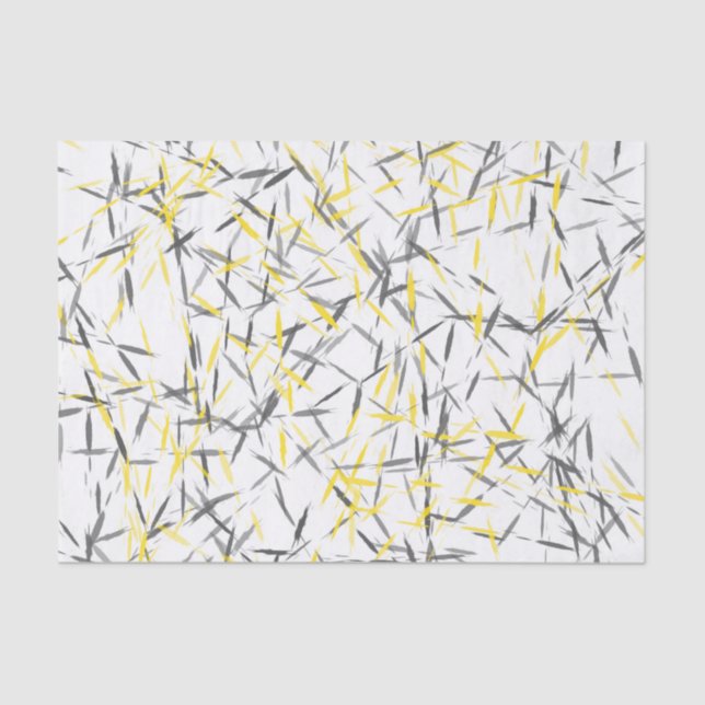 Yellow Grey Abstract Tissue Paper (Front)