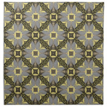 Yellow, Grey, and Black Flowers Pattern