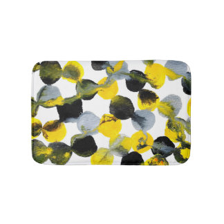 Yellow, Grey and Black Intertactions Bath Mat