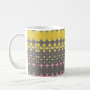 Yellow Grey and Pink Abstract Coffee Mug