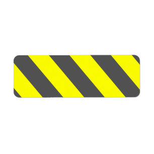 Yellow Grey Attention Warning Stripes Return Address Label