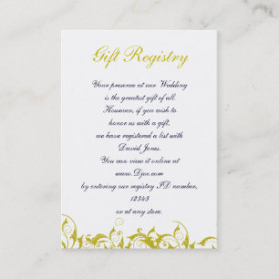 yellow grey Baroque Wedding Business Card