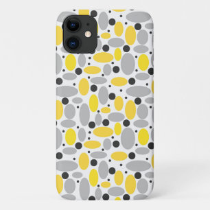 yellow grey bean retro pattern for home decor iPhone 11 case