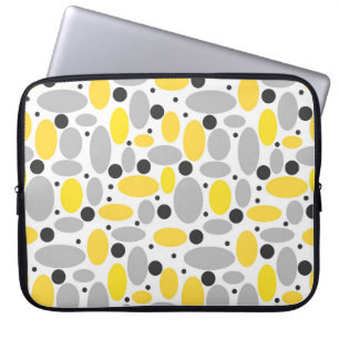 yellow grey bean retro pattern for home decor laptop sleeve