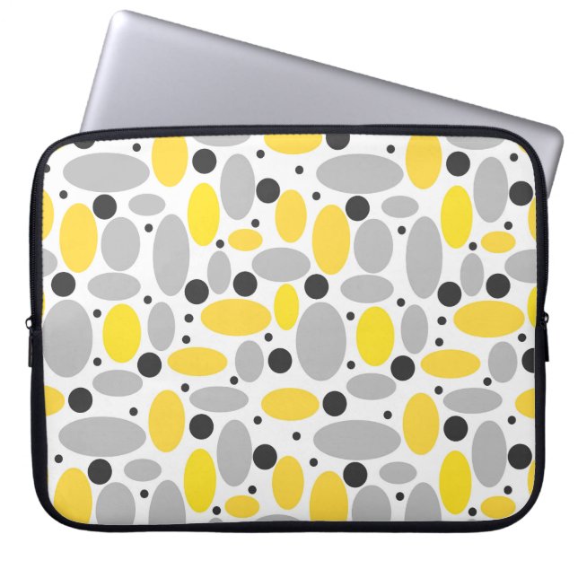 yellow grey bean retro pattern for home decor laptop sleeve (Front)