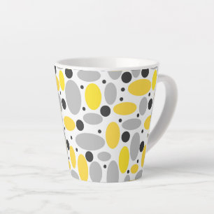 yellow grey bean retro pattern for home decor latte mug