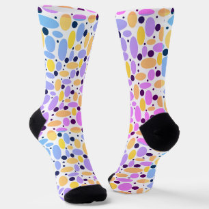 yellow grey bean retro pattern for home decor socks
