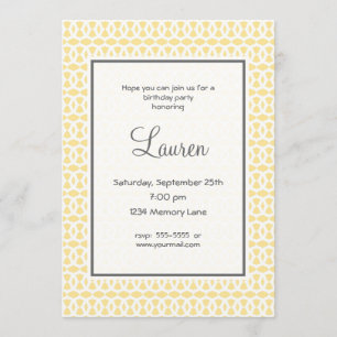Yellow & Grey Birthday Invitation