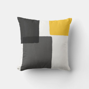 Yellow Grey Black White Modern Minimalist Cushion