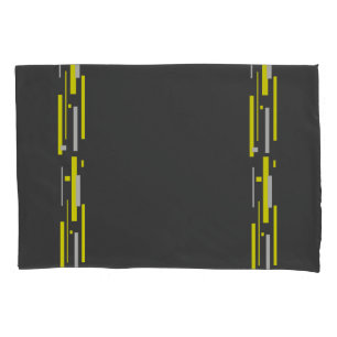 Yellow Grey Blocks Abstract Art Pillowcase