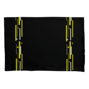 Yellow Grey Blocks Abstract Art Pillowcase
