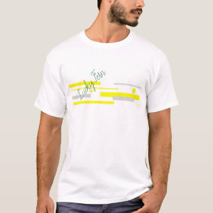 Yellow Grey Blocks Abstract Art T-Shirt