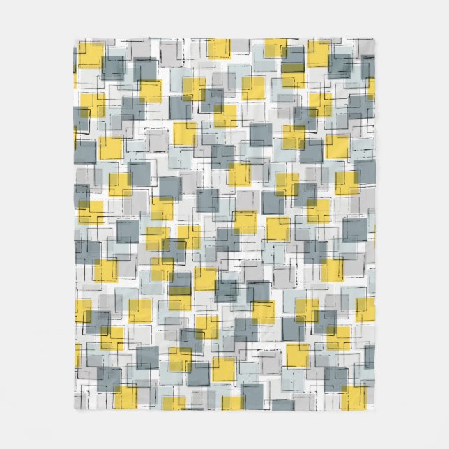 Yellow & Grey Building Blocks Blanket (Front)
